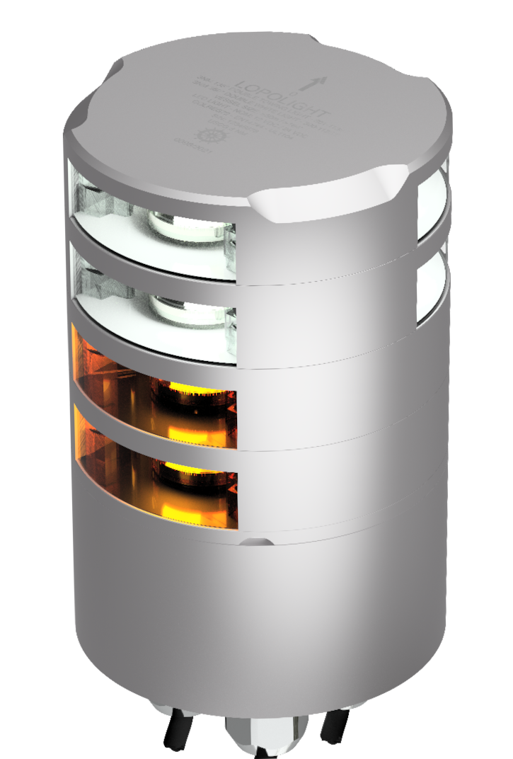 3nm dbl towing+dbl 360° white, silver anodized